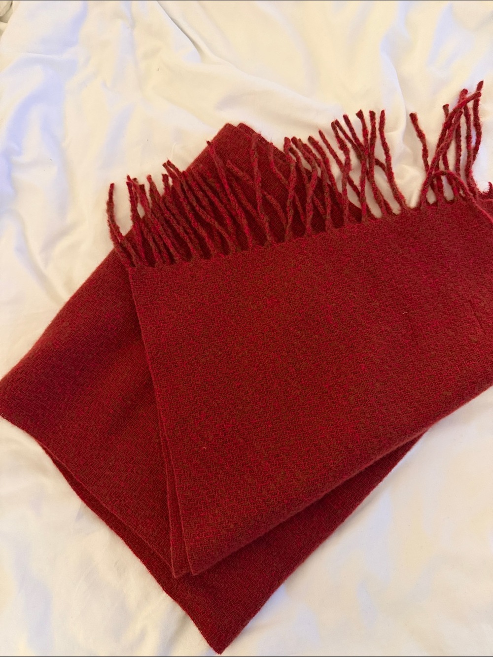Vintage Red Fringe Scarf - Women Accessories